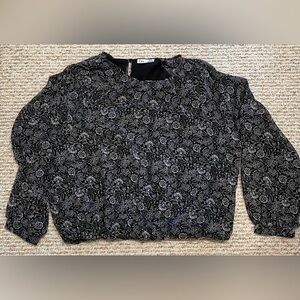 Dex black floral blouse